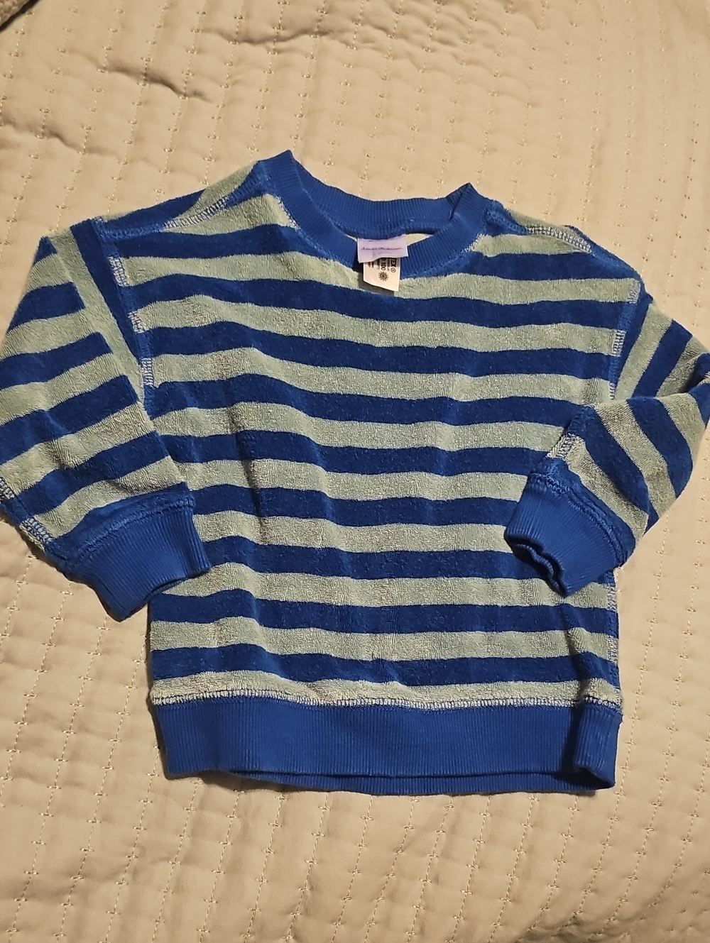 Hanna Andersson Blue 2t Boy Girl Striped Crewneck Shirt Top